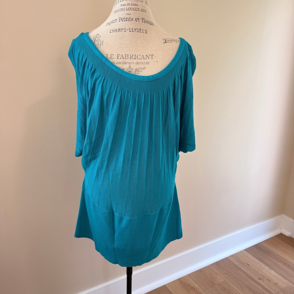 Torrid Women's Teal 80's Vibe Knit Dolman Sleeve Top Size 4